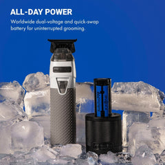 BaBylissPRO® Limited Edition FXONE All-Metal Interchangeable Battery Trimmer FrostByte