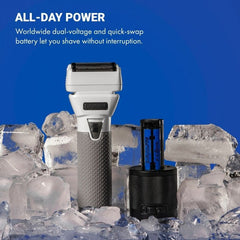 BaBylissPRO® Limited Edition FXONE All-Metal Interchangeable Battery Double-Foil Shaver FrostByte