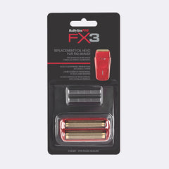 BaBylissPRO® Replacement Foils & Cutter for FX3 Double Foil Shaver (Red)