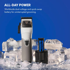 BaBylissPRO® Limited Edition FXONE All-Metal Interchangeable Battery Clipper FrostByte