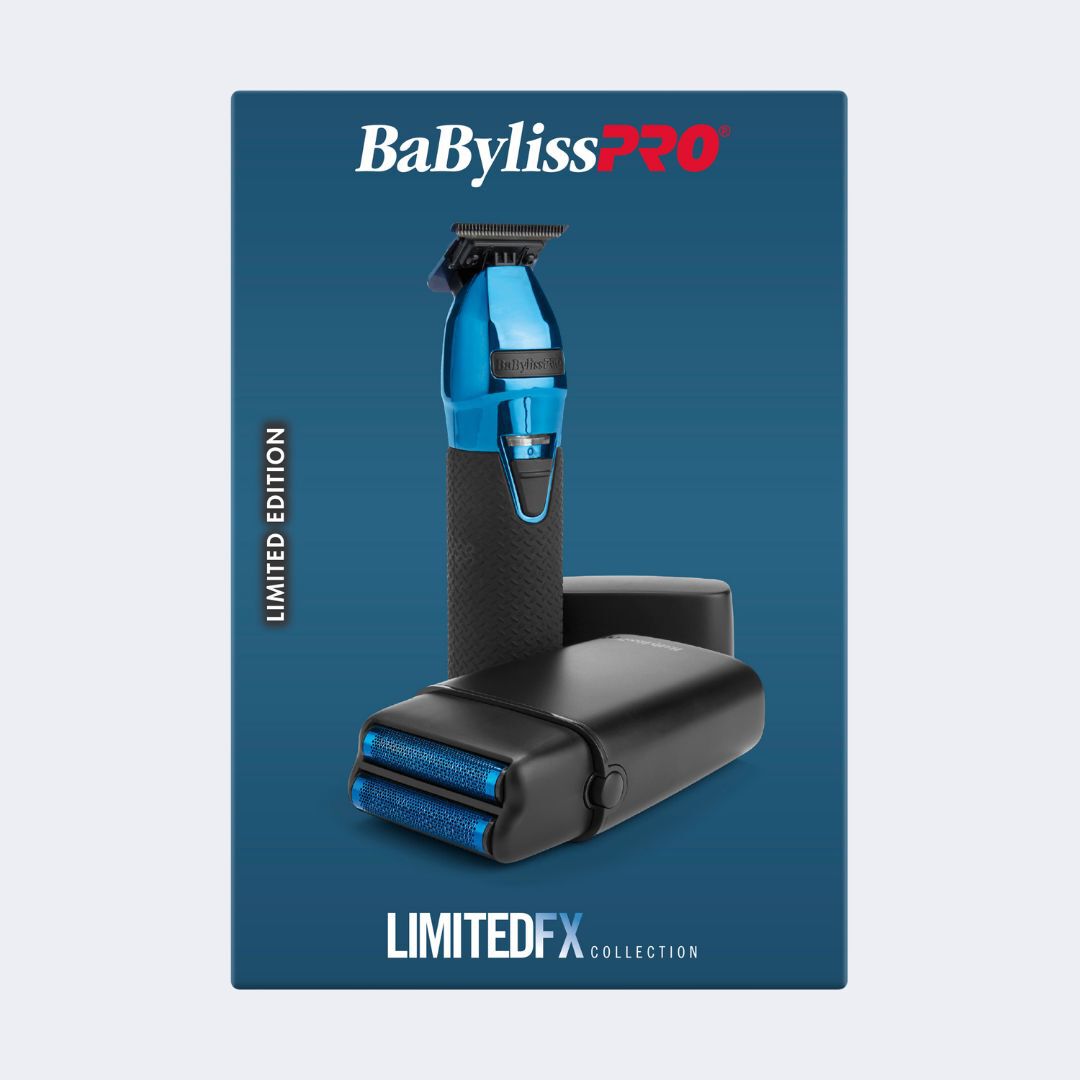 BaBylissPRO® LimitedFX Black & Blue Trimmer & Double-Foil Shaver Gift Set