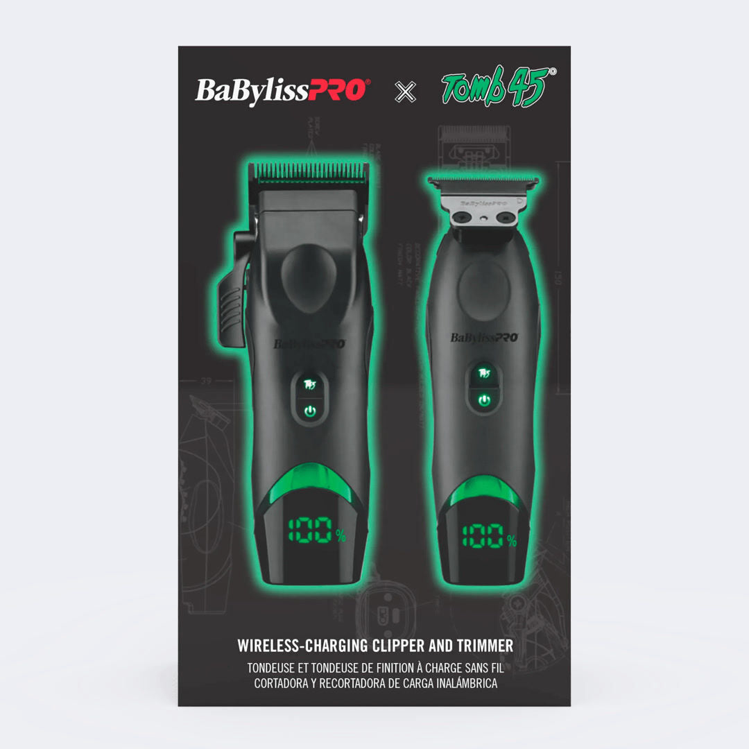 BaBylissPRO® x Tomb45® Wireless-Charging Clipper & Trimmer Set